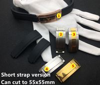 Wholesale Black shortest mm silicone Rubber Watchband watch band For Role strap GMT OYSTERFLEX Bracelet free tool