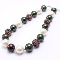 Wholesale New Child Pearl Beads Necklace Fashion Kids Girls Chunky Bubblegum Beaded Necklace For Party Birthday Gift