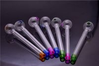 Wholesale USA popular oil pipes cm colorful glass oil tube nail pipe for smoking straight glass oil burner smoking hand tobacco pipe