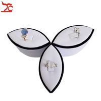 Wholesale Sale White PU Ring Jewelry Display Holder Portable Flower Ring Decoration Storage Organizer Stand