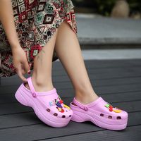 Wholesale Women Summer Croc Clogs Platform Garden Sandals Cartoon Fruit Slippers Slip On For Girl Beach Shoes Fashion Slides Outdoor Y200520