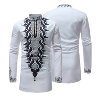 Wholesale desire DROPSHIP New Arrival Fashion Men s Shirts Autumn Winter Luxury African Print Long Sleeve Dashiki Shirt Top