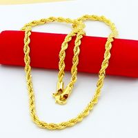 Wholesale 18K Real Gold Plated Stainless Steel Rope Chain Necklace MM for Men Gold Chains Fashion Jewelry Gift HJ259