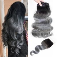 Wholesale Black Grey Ombre Extensions For Resale Group Buy Cheap