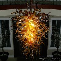 Wholesale Birthday Party Blown Chandelier v AC Led Indoor Glass Pendant Lights Handmade Light Decoration Lamp