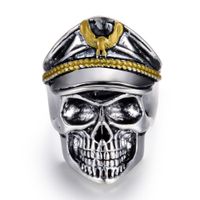 Wholesale New Eagle Skull Ghost Army Group Finger Rings Military Officer Jewelry Skeleton Pirate Rings Anniversary Party Gifts For Men