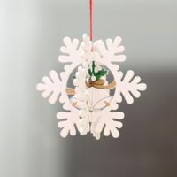Wholesale Wooden Christmas Decoration Snowflake Snowman Star Xmas Tree Pendant D Embellishments Hanging Home New Year Party Bauble Decoration DHL
