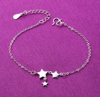 Wholesale anklets ankle bracelets styles silver sterling anklet jewelry with star ball flower pendant
