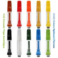 Wholesale New Full Pure Ceramic Vape Carts Thick Oil Cartridges Coils Tube Multi Colors for Different Flavors Vapor Vaporizer Pen e cigarette Atomizer