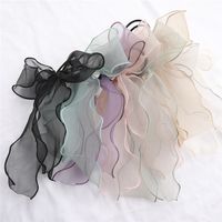 Wholesale Korean hair accessories color Sweet Super fairy bow Band Hair Rope hair tie Fashion Gauze hairbands headband Scrunchie EJJ239