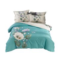Wholesale Bedding Sets Cotton Set Queen King Size Elegant Floral Print Green Duvet Cover Bed Sheets Pillowcase