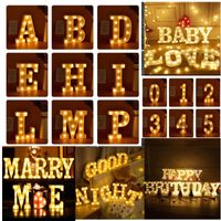 Wholesale Led Night Lamp Letter Alphabet Light Wedding Birthday Party Festive For Love Heart Home Decor WX9
