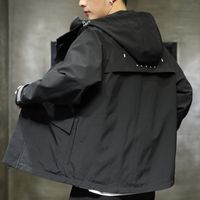 Wholesale Men s Jackets Mens Jacket Windbreaker Casual Fashion Stand Collar Clothing Balck Gray Large Size M XL