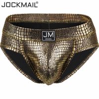 Wholesale in stock Jockmail Sexy Men Underwear Slips Hombre Thong Men Sexy Men Briefs Bikini Tanga Gay Underwear Penis Pouch Big Sheath Jockstrap