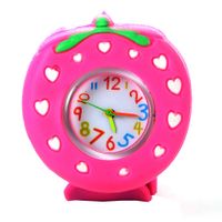 Wholesale Children Slap Beautifully Strawberry Quartz Wristwatch Fashion Lovely Silicone Band Kids Watches Cute Baby Clock Relogio D Cartoon Watch