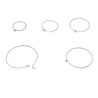 Wholesale 50pcs l stainless wire steel tone round mm blank circle earring hoop for diy jewelry make