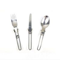Wholesale New Stainless Steel Dinnerware Set Foldable Protable Outdoor Camping Tableware Knife Fork Spoon Set for Travel Picnic HHA823
