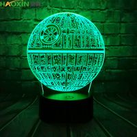 Wholesale HaoXin Hot Sale Wars D USB LED Lamp acrylic light Colorful Ball Bulb Atmosphere lava Night Lights lighting Gifts