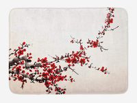 Art Paillasson Par Cherry Blossom Sakura Arbre Branches Peinture D Encre Stylisé Motif Artful Japonais Home Décor Tapis Tapis Sol Portes