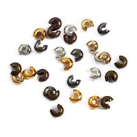 Wholesale 100pcs gold copper clip crimp cord end caps mm stopper spacer beads for diy jewelry making findings supplies