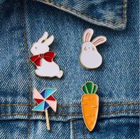 Wholesale Rabbits Pins Animal Bunny Bow Heart Metal Buckle Brooch For Women Jewelry Men Coat Shirt Bag Collar Lapel Pin Badge