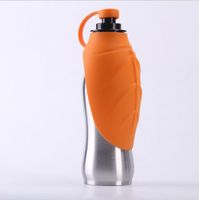 Wholesale Dog Cup Water Bottle Pet outdoor Silicone Gel Leaf Mug Portable Stainless Steel Heat Resistant stainless steel tumbler YYSY277