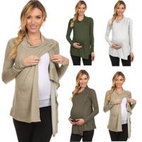 Wholesale Maternity Clothes Women Nursing Top long Sleeve Tops Solid Breastfeeding Clothes T Shirt Pregnant Clothes women tops