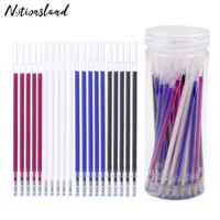 Wholesale 50Pcs High Temperature Disappearing Pen Refill for DIY Patchwork PU Leather Fabric Marker Heat Erasable Pen with a Storage Box