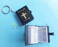 Wholesale English Christian Gospel crafts mini bible keychain God day school supplies prizes key ring souvenir party favor Christmas gifts