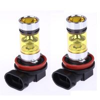 Wholesale 2 High Power H8 H11 Car Fog Lights Lamp SMD Daytime Running Auto Leds Bulbs Light Yellow Color
