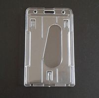 Wholesale Vertical Hard Transparent Plastic Badge Holder Double Card ID Bussiness Office School Stationery x6cm SN2451