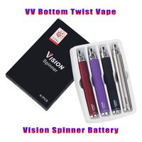 Wholesale Vision Spinner Evod Twist Vape Pen eGo C Twist Thread Ecigarette Variable Voltage Vaporizer VV Battery mAh Ecigs USB Charger