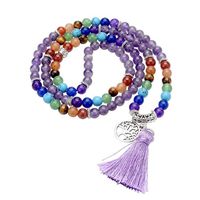 Wholesale Tree of Life mm Seven Chakras Tassels Howlite Woven Beads Essential Oil Bracelet Necklace Buddha Yoga Energy Women Men Jewelry