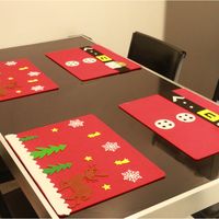 Wholesale Merry Christmas Table Mat Kitchen Ornaments Placemats Cutlery Decorations For Home Party Xmas Supplies Styles XD21229
