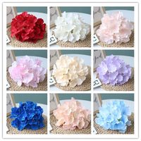 Wholesale 50PCS CM Colors Artificial Hydrangea Silk Flower Heads For DIY Wedding Decorative Wall Stage Background Sencery Bouquet Accessory Props
