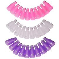 Wholesale 3Color Acrylic Nail Polish Remover Clips Reusable Nail Art Soak Off Clips Caps Finger Gel Nail Polish Remover Wrap Tool Purple Pink W