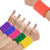 Pair of Terry Cloth Plain Black Wrist Sports Sweatbands Table Tennis Badminton Squash Exercise Gym Wristbands