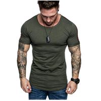 Wholesale Fashion Simple Mens T Shirts Shoulder Stitching Cotton Crew Neck New Summer Fashion Casual Style European Wind Tops Homme