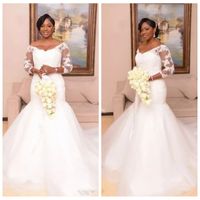 Wholesale Sweetheart Lace Appliques Slim Mermaid Wedding Dresses Modest Vintage Bridal Gowns Customized Robe De Mariee African Style
