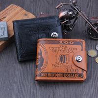 Wholesale Popular style wallet pressure change magnetic buckle double line men s short wallet wallet TQ