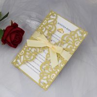 Wholesale Multi Customized Color Wedding Invitation Cards with Envelope Seal set Laser Cut Birthday Party Invitations Printable