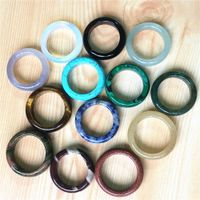 Wholesale New Top Quality Onyx Agates Carnelian Opal Sands Unakite Fashion Natural Stone Finger Rings For Women Men mm T190624