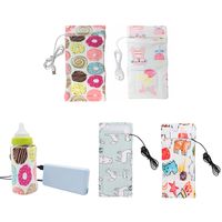 Tragbare Flaschenwärmer Heizung Reise Milch Wasser USB Abdeckung Tasche Soft HK