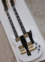 Wholesale 12 string white double electric guitar neck and rosewood fingerboard gold tuner high quality to provide personalized service