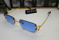 Wholesale Oculos Fashion Buffalo Sunglasses Women Mens Sport High Quality Rimless Sun Glasses Fashion Trend Oval Frame Clear Black Blue Red Lens