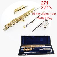 Wholesale Japan Professional Flute S With E Hole Open Hole C tone Silver plated silver Gold Key Flute Musical Instrument Flaut