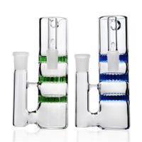 Wholesale Ash catcher mm mm perc joint degree honeycomb Blue green three tiers for bongs glass water pipes dab rigs recycler oil rig bubblers