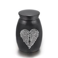 Wholesale Angel Wings Heart Cremation Urns for Human Pet Ashes Useful for Funeral Burial Columbarium or Home Place Mini x25mm