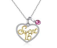 Wholesale Pendant Necklaces Crystal From Swarovski Element S925 Sterling Silver Variety Of Wearing Heart shaped Sweet Birthday Party Gift POTALA316