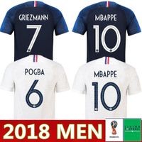 France Soccer Jerseys 2 Star Home Away Jerseys Maillot De Football Numéro De Nom Personnalisé